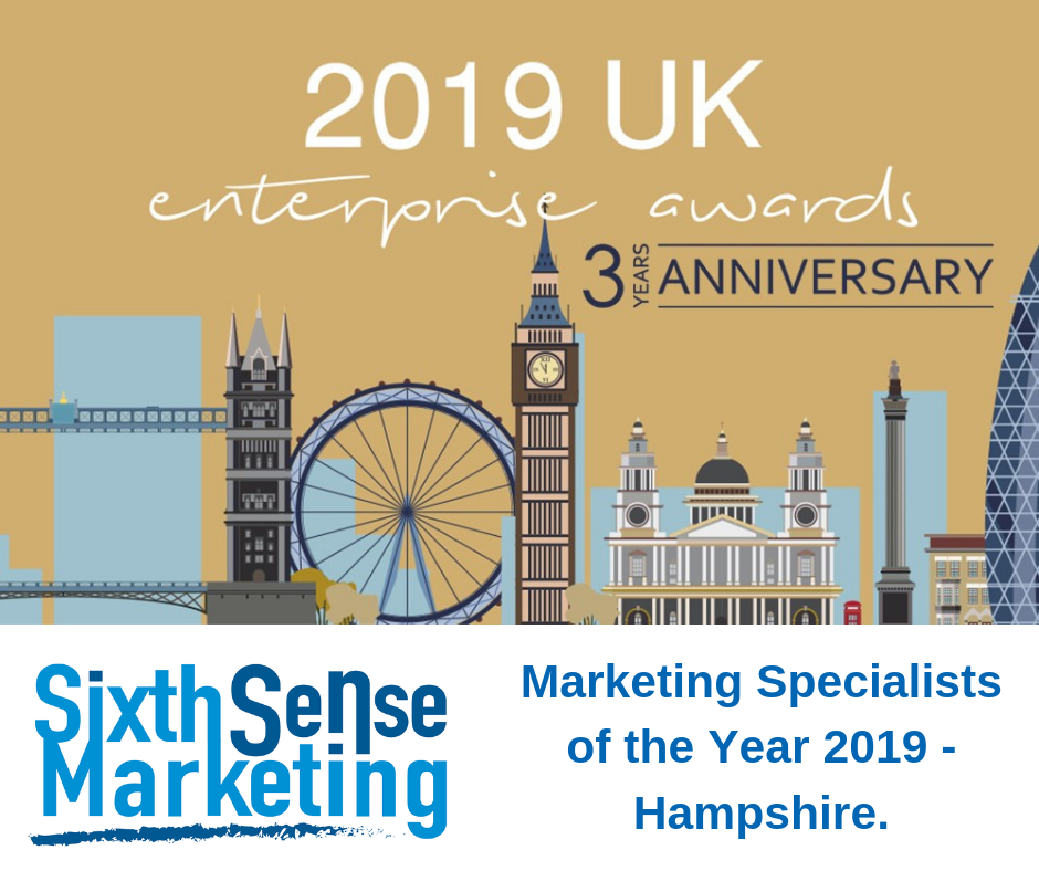 Sixth Sense Marketing - Marketing Specialists of the Year 2019. Hampshire